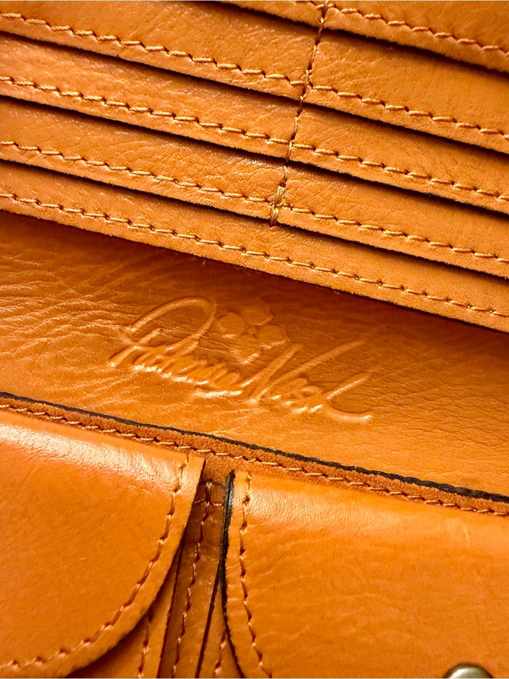 Patricia Nash Hand-Tooled Floral Leather Tote and Wallet - Caramel Brown - Picture 6 of 15